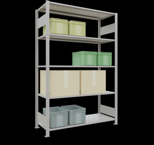 Actual product image Schulte Lagertechnik MULTIplus150 boltless basic shelving system with length ledgers