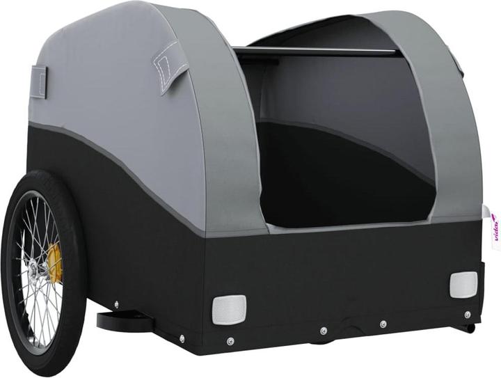 Actual product image VidaXL Fahrradanhänger Schwarz und Grau 45 kg Eisen,Farbe