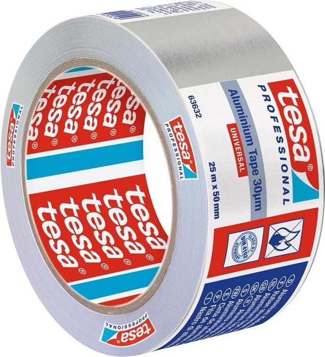 Image du produit tesa Ruban adhésif aluminium universel 63632 avec liner Longueur 25 m Largeur 50 mm (50 mm)
