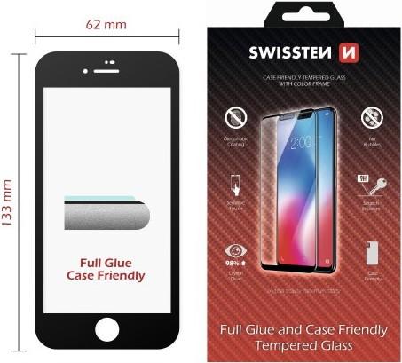Actual product image Swissten Glass Color Frame Case-Friendly iPhone 7/8 - Black (Apple iPhone 7, Apple iPhone 8)