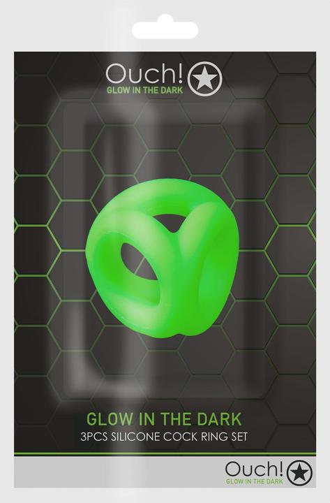 Produktbild Ouch! Cock Ring & Ball Strap - Glow in the Dark (4 cm)