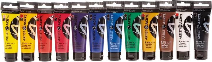 Produktbild Marabu Künstler- Acrylfarbe Artist Acryl Set 12x 22 ml (Mehrfarbig, 264 ml)