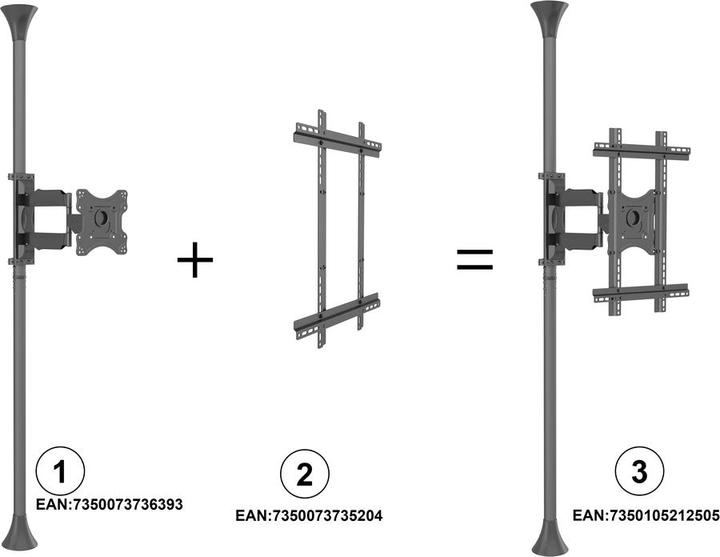Immagine prodotto Multibrackets Staffa 32"- 60", nera, acciaio/alluminio