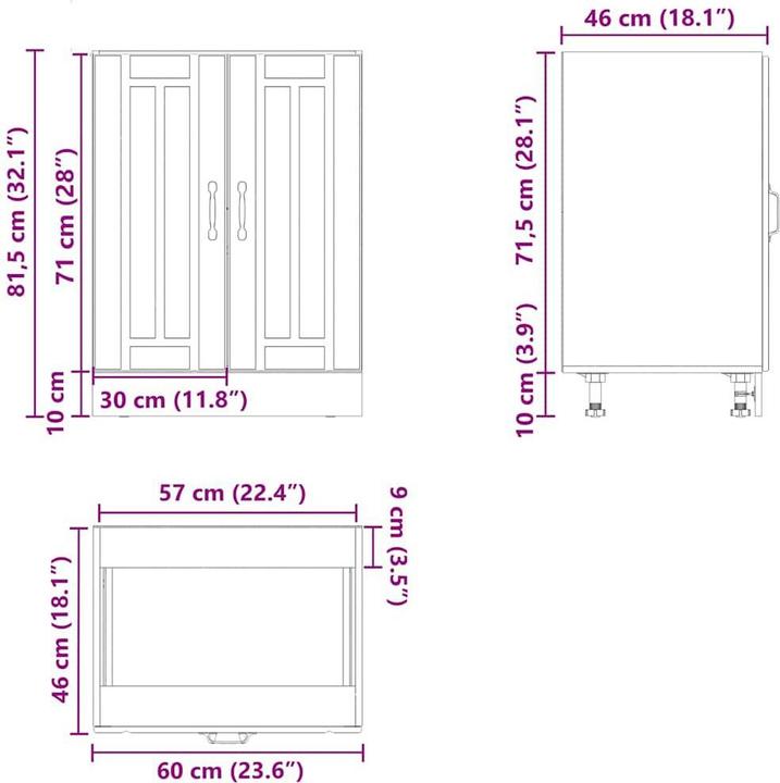 Produktbild VidaXL Herdumbauschrank Lucca Schwarz Holzwerkstoff Backofenschrank (60 x 46 x 81.5 cm)