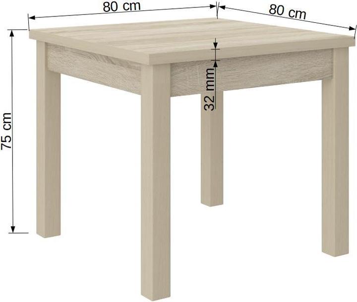 Produktbild ADRK Furniture RODOS-Tisch 38 (80 x 80 x 75 cm)