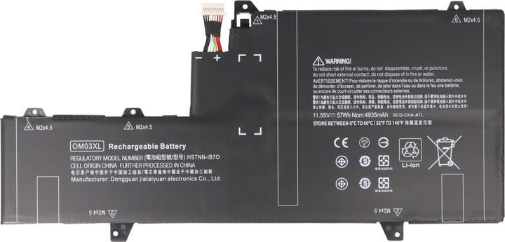 Produktbild AccuCell Akku HP EliteBook x360 1030 G2, OM03XL (4900 mAh)