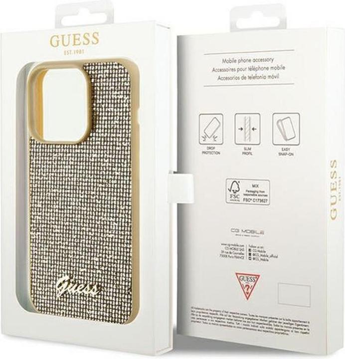 Image du produit Guess GUHCP14LPMSDGSD iPhone 14 Pro 6.1" złoty/gold hardcase Disco Metal Script (Apple iPhone 14 Pro)