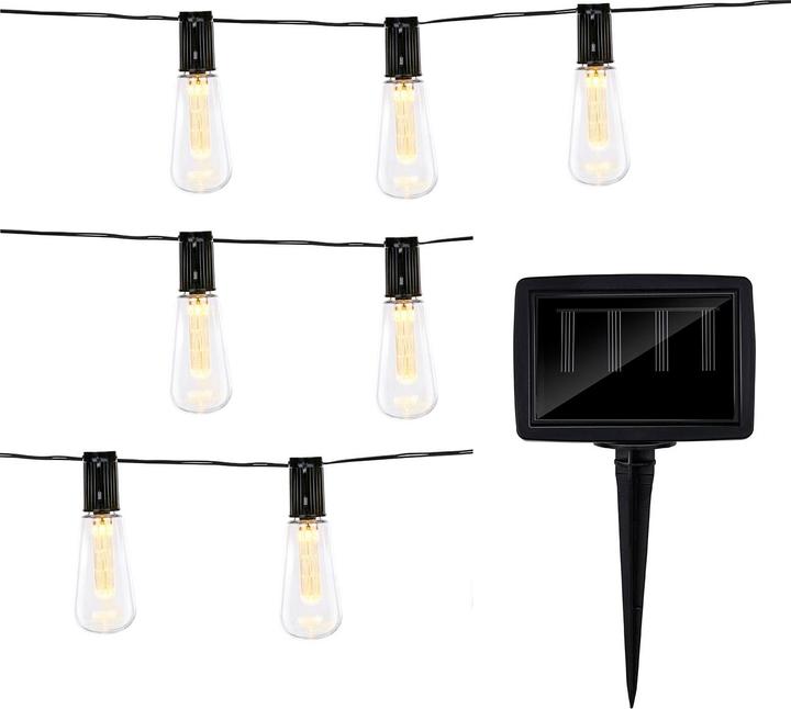 Immagine prodotto Grundig 2er-Set Solar-LED-Lichterkettee mit 10 warmweissen LED Glühbirnen, 3,35 m (3.35 m)