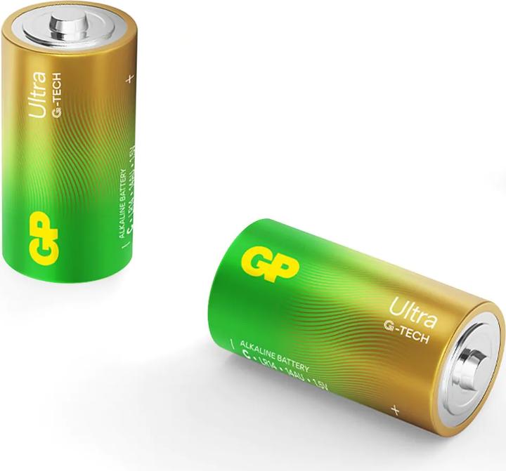 GP Batteries Ultra Alkaline Batterie C Baby 1,5V 2er Blister (2 Stk., C)