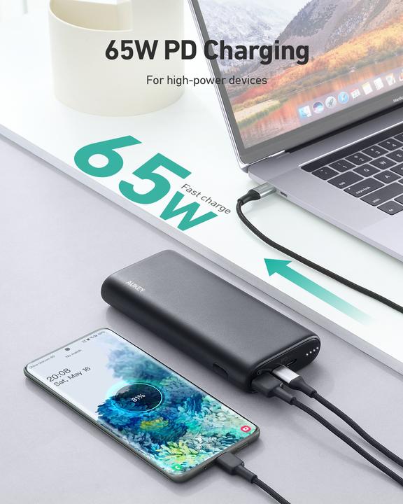 Actual product image Aukey Sprint Go (20000 mAh, 65 W, 74 Wh)