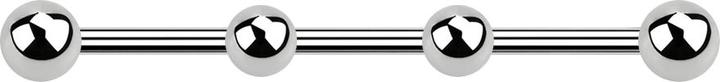 Actual product image Star Piercing Barbell silver two balls with two balls (without brass, Surgical steel 316L)