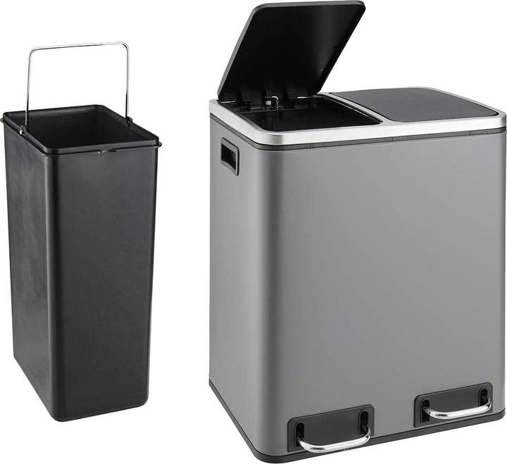 Image du produit Svita TM2X15 Poubelle à pédale, Gris (30 l)