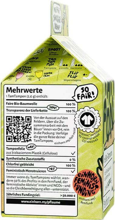 Produktbild Einhorn Condoms Bio-TamTampon Piccolo 2022 (16 x)