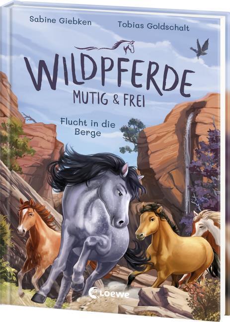 Actual product image Loewe Wildpferde - mutig und frei (Band 3) - Flucht in die Berge (German, Sabine Giebken, Tobias Goldschalt, Loewe First Self-Reading, 2024)