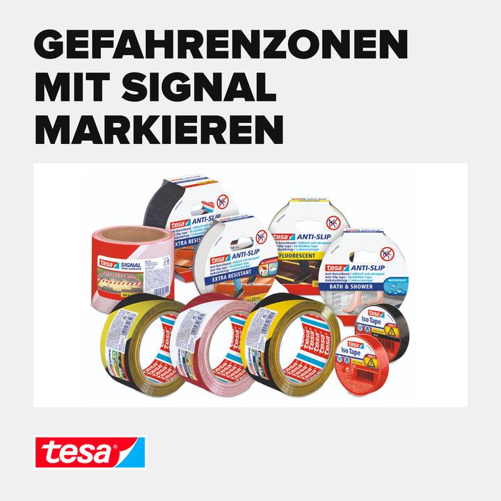 Actual product image tesa PREMIUM signal marking tape, self-adhesive PVC warning tape for permanent marking (50 mm)
