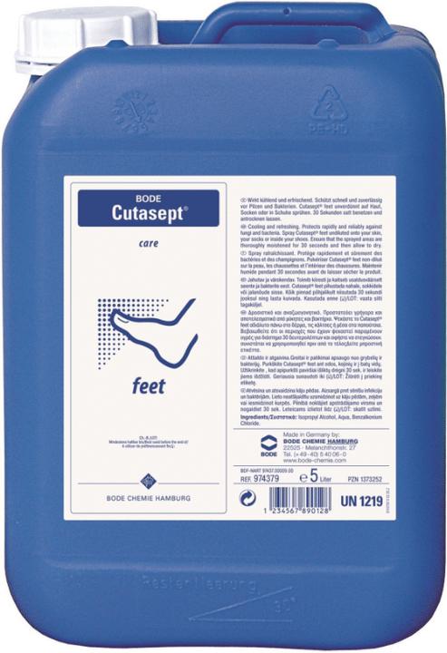 Actual product image Hartmann Bode Cutasept feet 5 L alcoholic spray with dual action (Foot deodorant & powder, 5000 ml)
