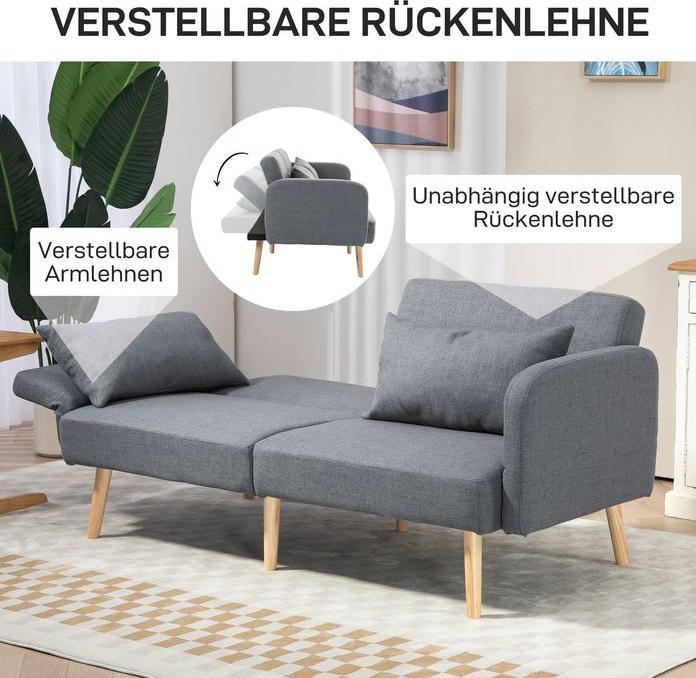 Immagine prodotto Swisshandel24 Divano letto a 3 posti, letto matrimoniale per ospiti, fino a 240 kg, schienali pieghevoli (3 posti)