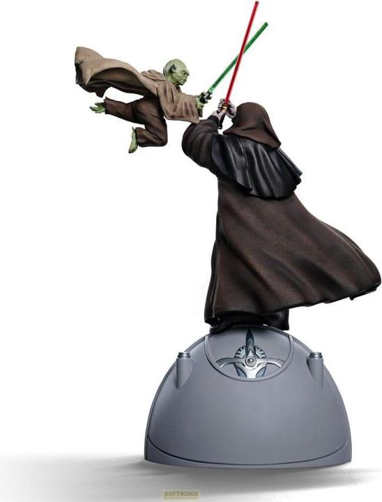 Actual product image Iron Studios Star Wars Deluxe Art Scale Statue 1/10 Yoda vs Emperor Palpatine (CCXP Exclusive 2024) 31 cm