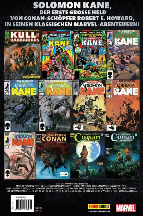 Actual product image Panini Solomon Kane: Classic Collection (German, Mike Mignola, Bret Blevins, Roy Thomas, Howard Chaykin, Ralph Macchio, 2021)