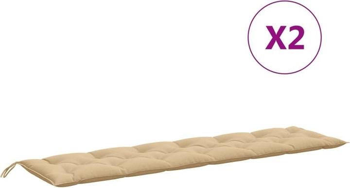 Image du produit VidaXL Coussins de banc de jardin 2 pcs. tissu (200 x 50 x 7 cm)