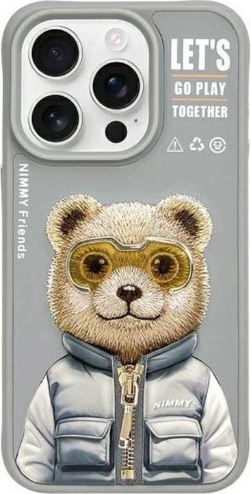 Immagine prodotto Nimmy case iPhone 15 Pro Max 6.7" gray Cool&Cute 2.0 Bear (Apple iPhone 15 Pro Max)
