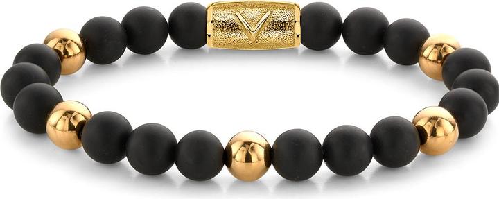 Actual product image Rebel & Rose Bracelet Matt Black Madonna RR-8DV05-G-L Gents (19 cm, Onyx, Acero inoxidable)