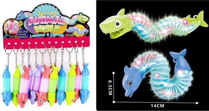 Produktbild Trifox Leuchtender Delfinhai-Pop-Röhren-Schlüsselanhänger