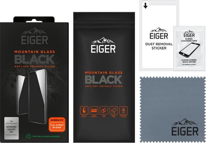 Immagine prodotto Eiger Mountain Glass Black Edge (1 Pezzo/i, Samsung Galaxy S22)