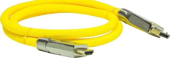 Actual product image Python Connection cable DisplayPort 1.2 to HDMI 2.0, 4K2K / UHD, 24K gold-plated contacts, OFC, nylon (1 m, DisplayPort)