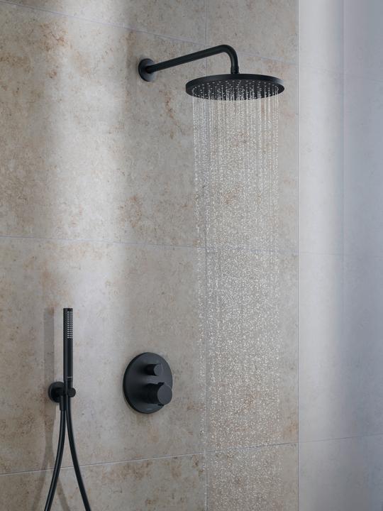 Actual product image Duravit Overhead shower 1 jet, 250 black matt (1 Beam types, 21 l/min)