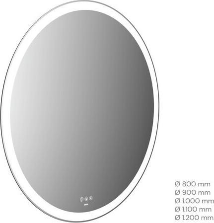 Emco MI 310+ LED-Lichtspiegel, rund, Lichtausschnitt umlaufend, Touch-Bedienfeld, 109