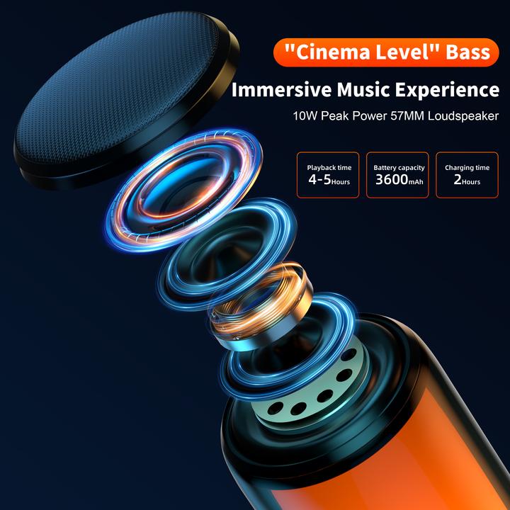 Immagine prodotto Qere Altoparlante Bluetooth 5.3 HF33 10W 3D Surround Sound Luce LED IPX5 e USB-C (5 h)