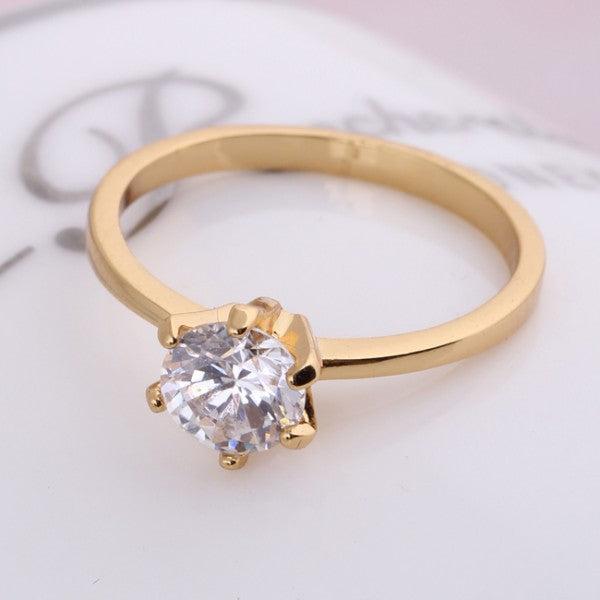 Actual product image Hermex Gold ring RGP with cubic zirconia - Golden size 53 (53)