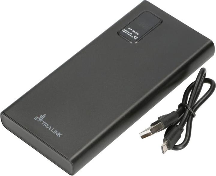 Produktbild Extralink EX.19485 power bank Lithium Polymer (LiPo) Black (10000 mAh, 22.50 W, 37 Wh)
