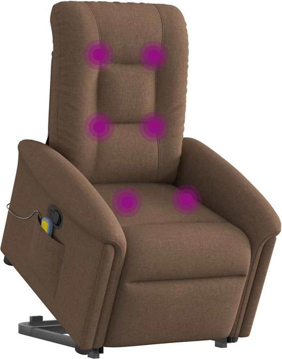 VidaXL Massagesessel mit Aufstehhilfe Braun Stoff