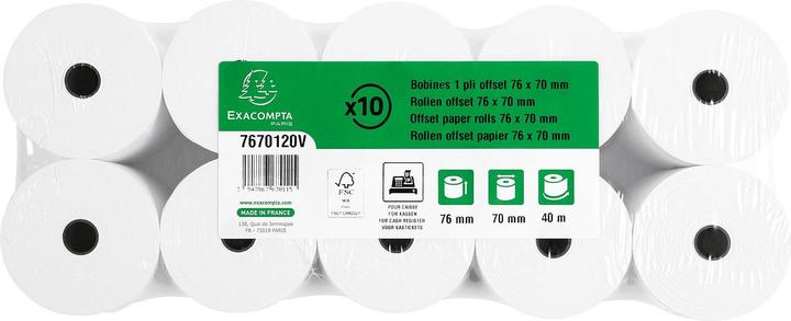 Immagine prodotto Exacompta Rotoli per ricevute 1ply o /set 60g 76x70x12