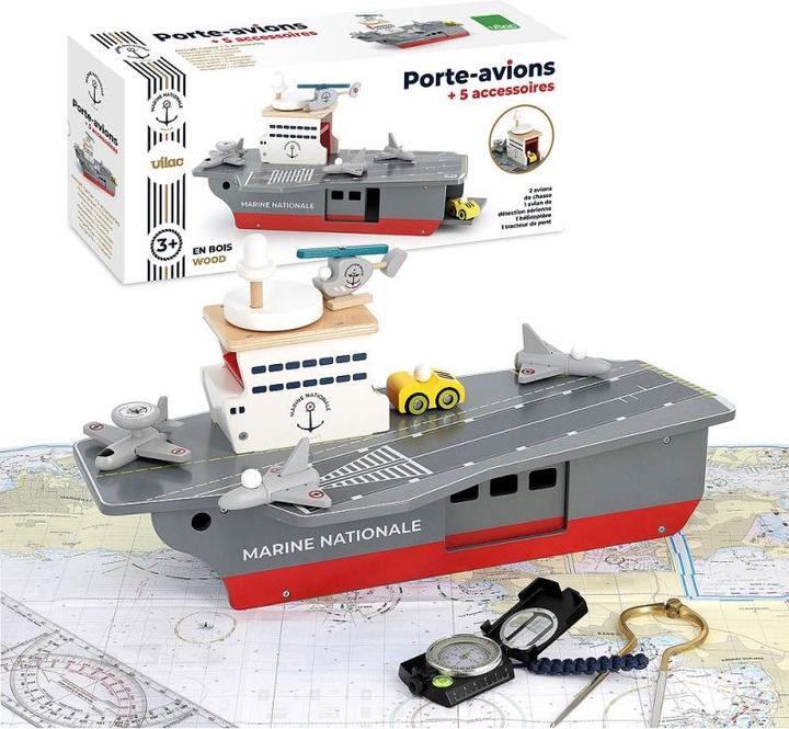 Image du produit Vilac Porte-avion + accessoires - Marine nationale