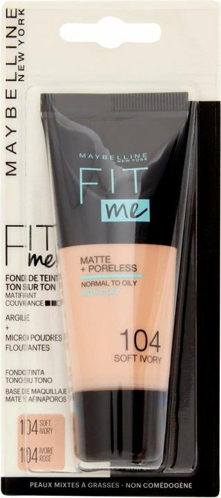 Maybelline New York Fit Me Matte + Poreless Liquide Foundation 104 Soft Ivory 30ml (104 Soft Ivory)