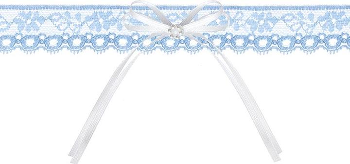 Produktbild Partydeco Lace garter with a ribbon, sky-blue (1 pkt / 1 pc.)