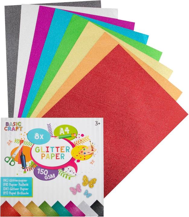 Grafix Glitter paper A4 8 sheets, 150 g / m² (150 g/m², 8 x)