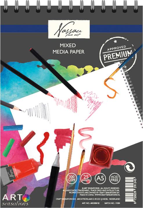 Produktbild Grafix Skizzenbuch Mixed Media Paper A5, 25 Blatt (A5)