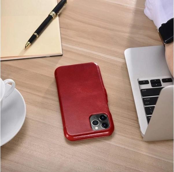 Produktbild iCarer iPhone 11 Pro (5.8) Case Vintage Series Side-open(metal clip in the front) Red (Apple iPhone 11 Pro)