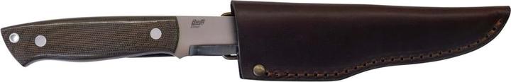 Actual product image Brisa Trapper 95 Elmax Green Micarta Scandi Leather (9.50 cm)