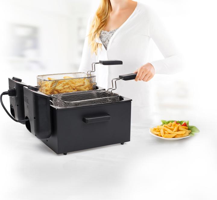 Produktbild Princess 183028 Double Black Fryer, Deep fryer, 6 L, 1.8 kg, 190 °C, Double, Black