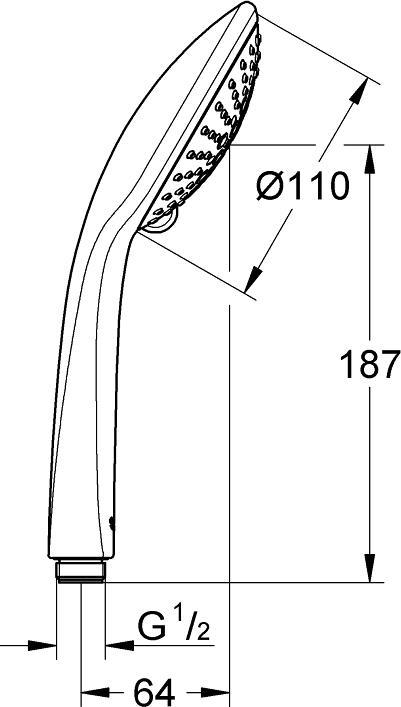 Produktbild Grohe Handbrause Euphoria 110 Champagne 27222000 11 cm chrom (3 Strahlarten, 6 l/min)