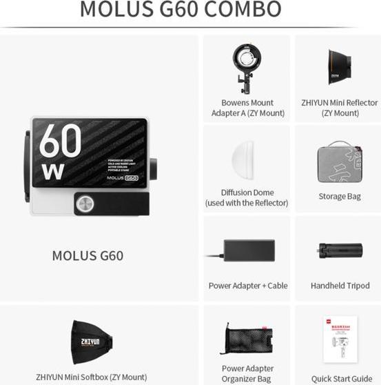 Image du produit Zhiyun Molus G60 Combo Black (Lumière vidéo)