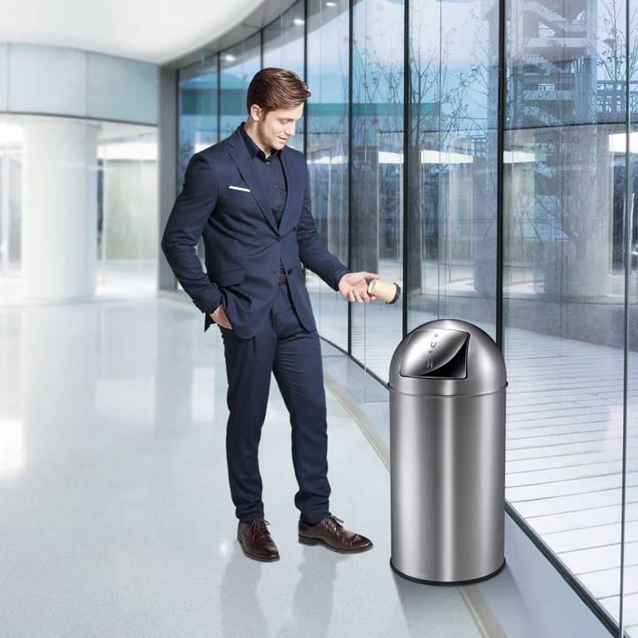 Produktbild EKO Schwingdeckeleimer Pushcan 40 Liter matt chrom (40 l)