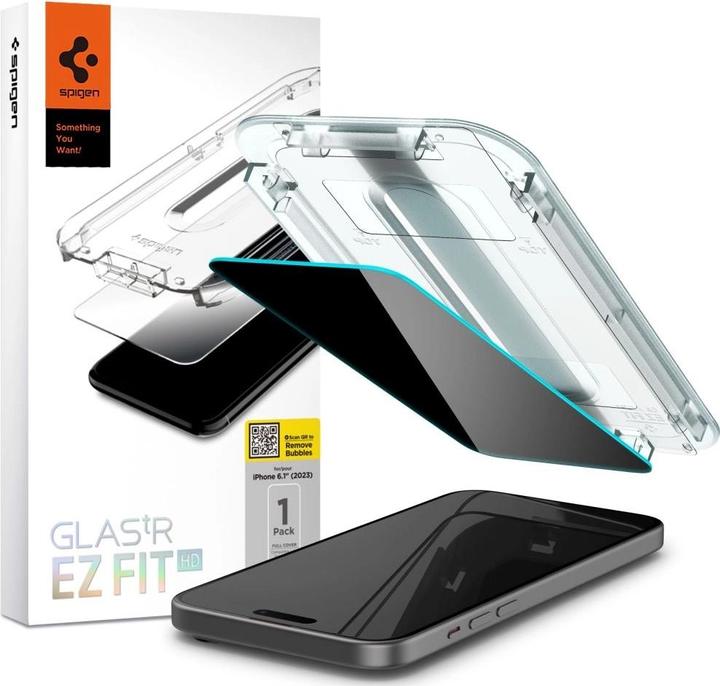 Actual product image Spigen Szk?O Hartowane Glas.Tr?Ez Fit? Iphone 15 Privacy