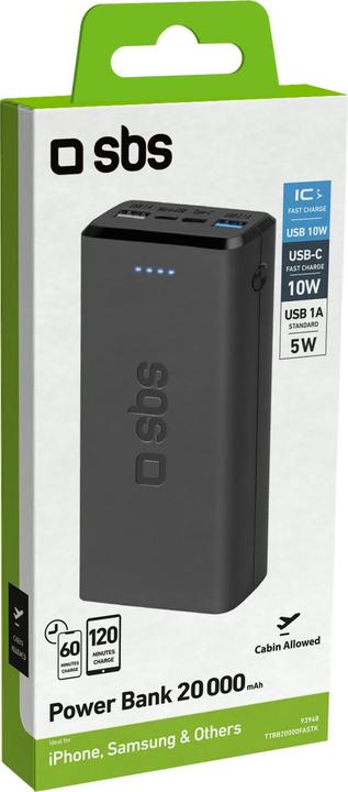 Produktbild SBS Fast Charge Powerbank (20000 mAh, 10 W, 74 Wh)