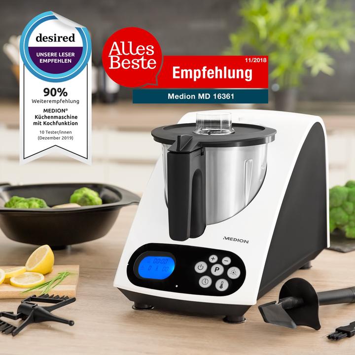 Produktbild Medion Küchenmaschine MD 16361 Schwarz/Weiss (1000 W)